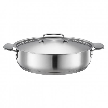 Cratita cu capac, din otel inoxidabil, antiaderenta, Fiskars All Steel, Ø 28 cm