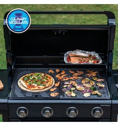 Gratar pe gaz Campingaz seria 4 Premium W, 4 arzatoare, sistem Blue Flame, aprindere electronica