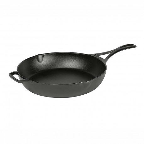 Tigaie adanca rotunda din fonta cu maner triplu asezonata Lodge Blacklock 26 cm L-BL96SK