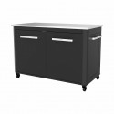 Modul bucatarie de exterior cu 2 usi, spatii depozitare si blat de lucru din inox Cozze negru 120 x 60 x 90 cm RES01-90526