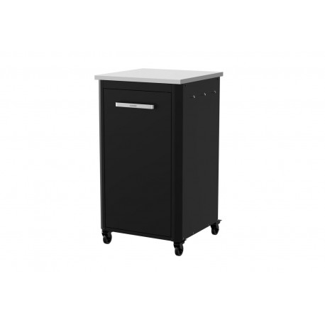 Modul bucatarie de exterior dulap inalt cu 1 usa, spatiu depozitare butelie si blat de lucru din inox 60x60x110 cm Cozze 90537