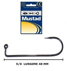 Carlig Mustad negru nickel pentru jig 5/0 100 buc/set
